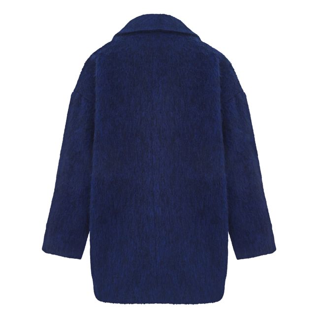Manteau Court en Laine Recyclée | Bleu électrique