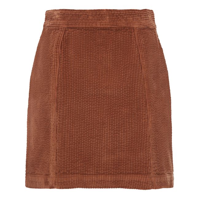 Short Corduroy Skirt | Brown