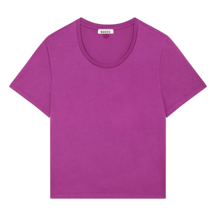 Camiseta de mujer de manga corta de algodón ecológico | Rosa Fushia- Imagen del producto n°0