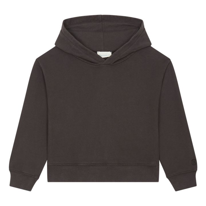 Girl's organic cotton hoodie | Black- Product image n°0