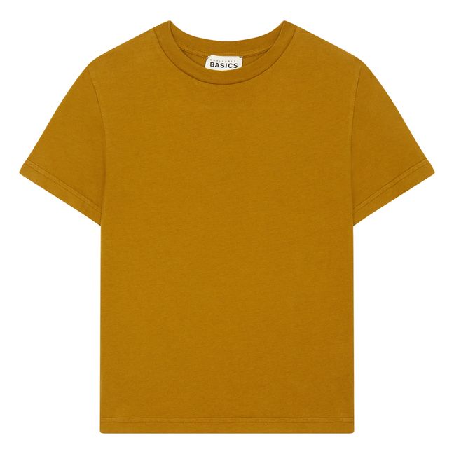 Lv Creation Solid Men Polo Neck Yellow T-shirt