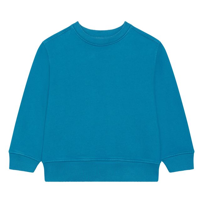 Organic Fleece Crewneck Sweatshirt | Azure blue