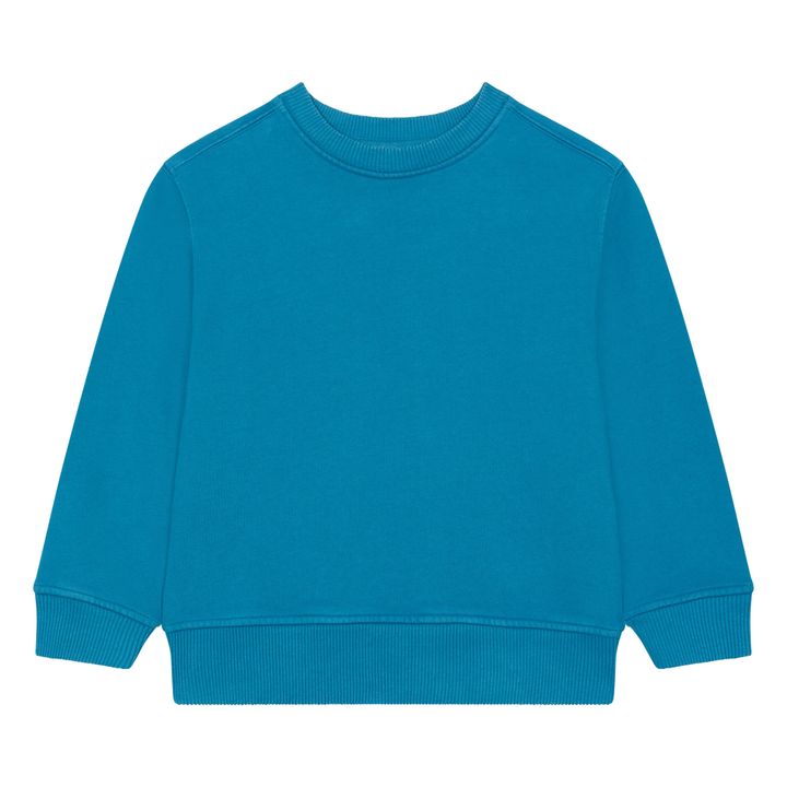 Organic Fleece Crewneck Sweatshirt | Azure blue- Product image n°0