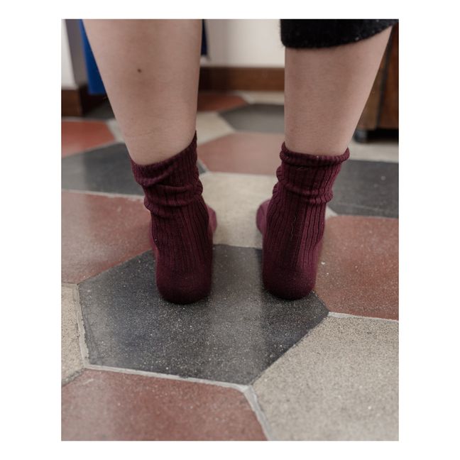 Chaussettes Côtelées Kars  | Bordeaux
