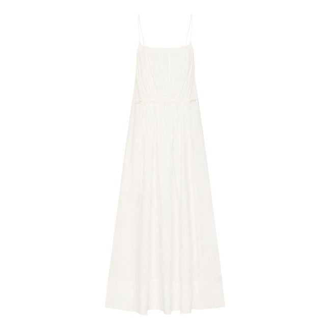 Relaxed Drawstring Dress | White