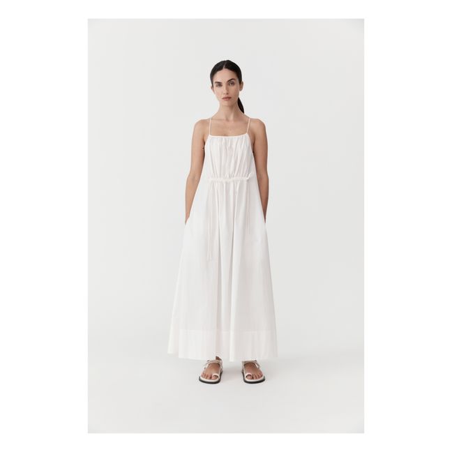 Relaxed Drawstring Dress | White