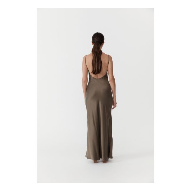 Low-Back-Kleid | Khaki
