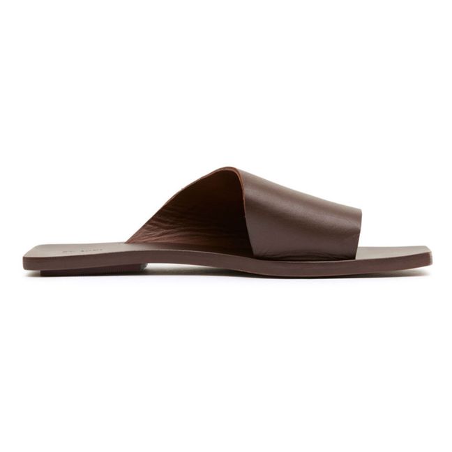 Asymmetric Slide Pantoletten | Schokoladenbraun