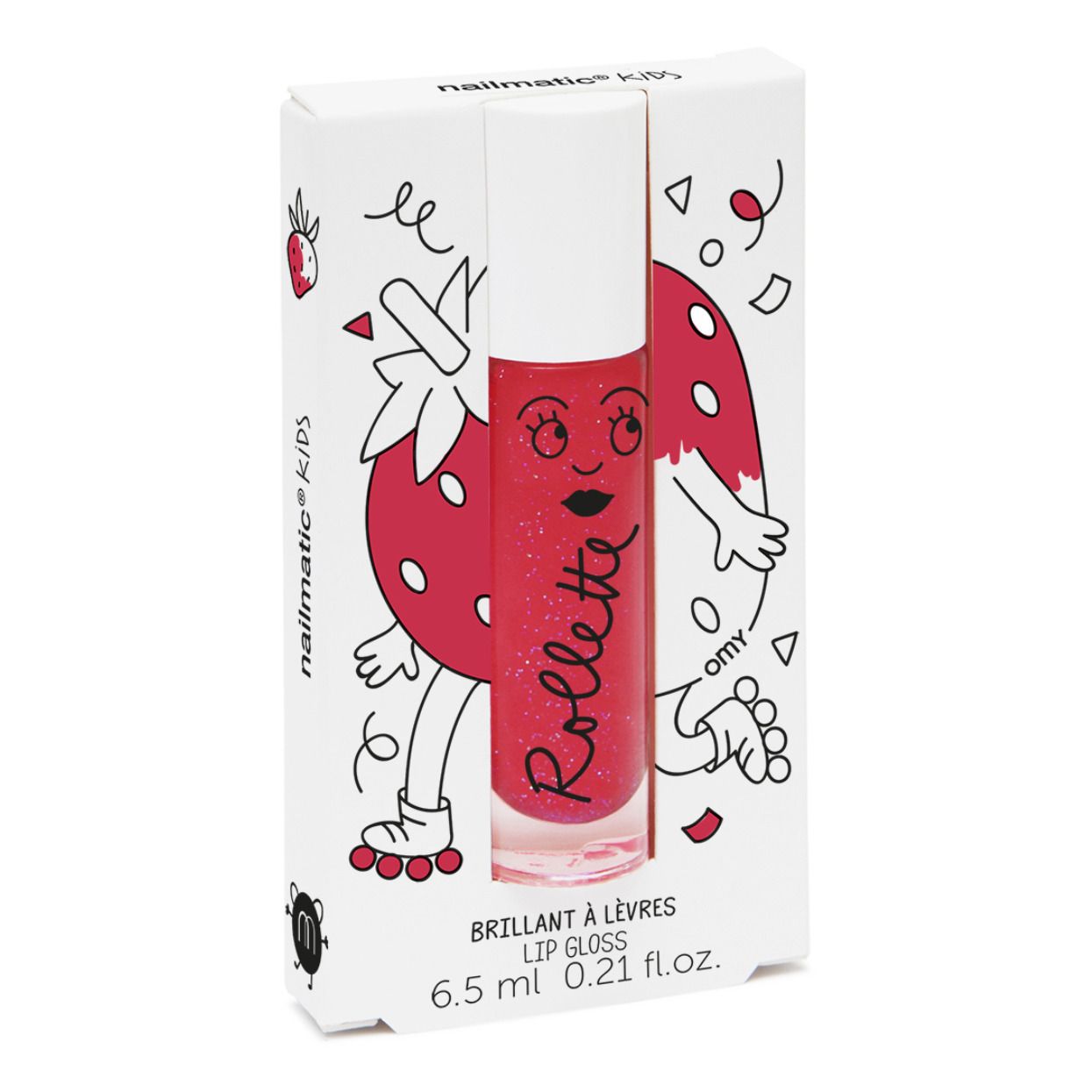 Nailmatic Kids - Lucidalabbra roll alla fragola - 6,5 ml - Fuscia