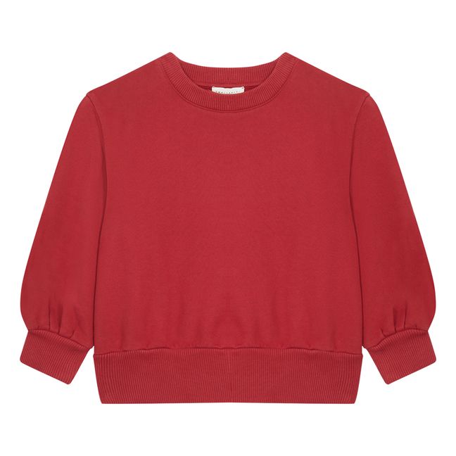 Boxy Organic Fleece Sweatshirt | Cherry red