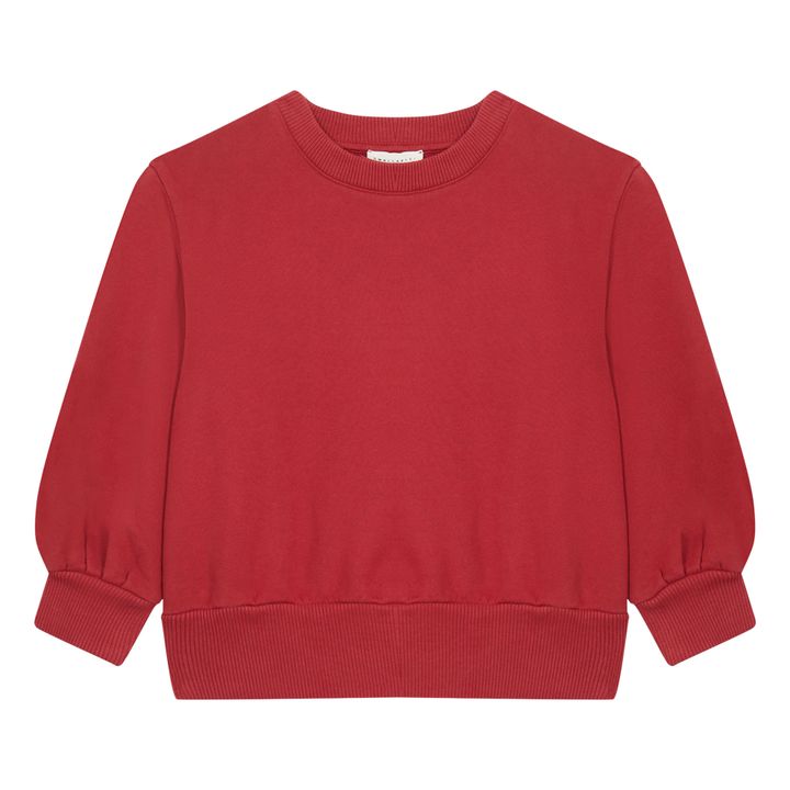 Boxy Organic Fleece Sweatshirt | Cherry red- Product image n°0