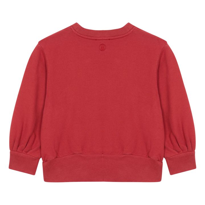 Boxy Organic Fleece Sweatshirt | Cherry red- Product image n°1