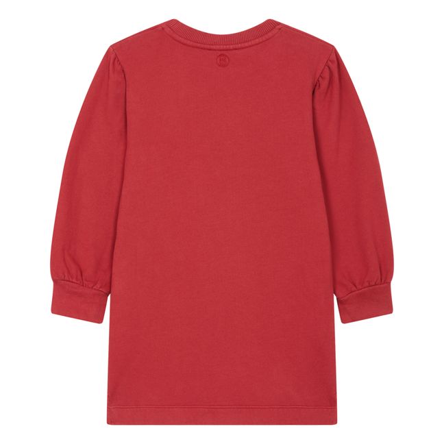 Puff Sleeve Sweater Dress | Cherry red