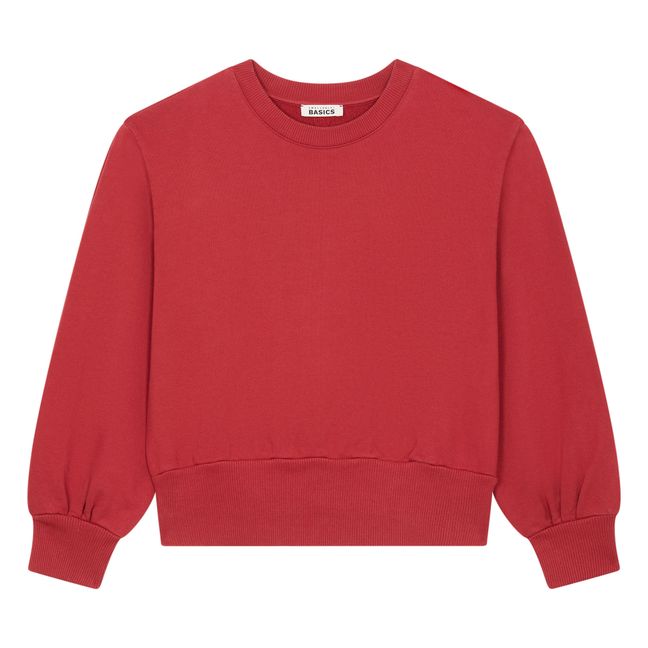 Boxy Organic Fleece Sweatshirt | Kirschrot