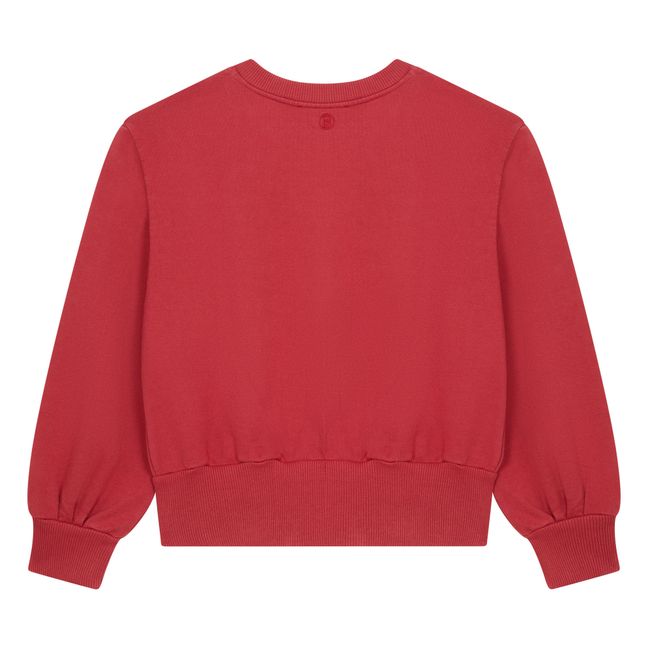 Sweat Femme Boxy Molleton Bio | Rouge cerise