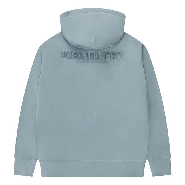 Sudadera con capucha de algodón orgánico Arne N Logo | Azul