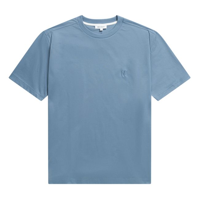 T-shirt Johannes N Logo Coton Bio | Azzurro