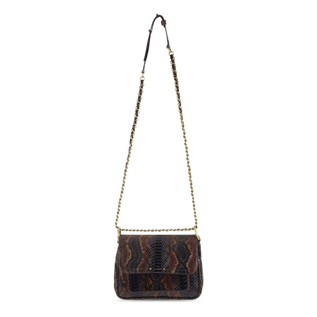 Sac Niu Mimita Cuir Façon Python | Bleu marine