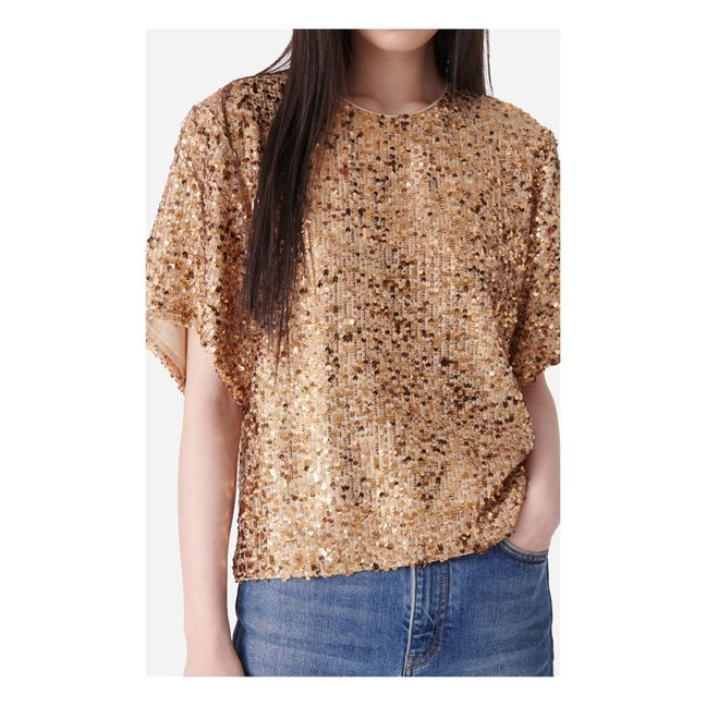Bolero Sequins T-Shirt | Goldbraun