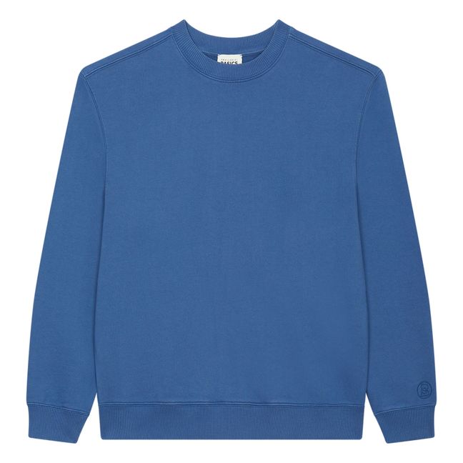Organic Fleece Crewneck Sweatshirt | Azure blue
