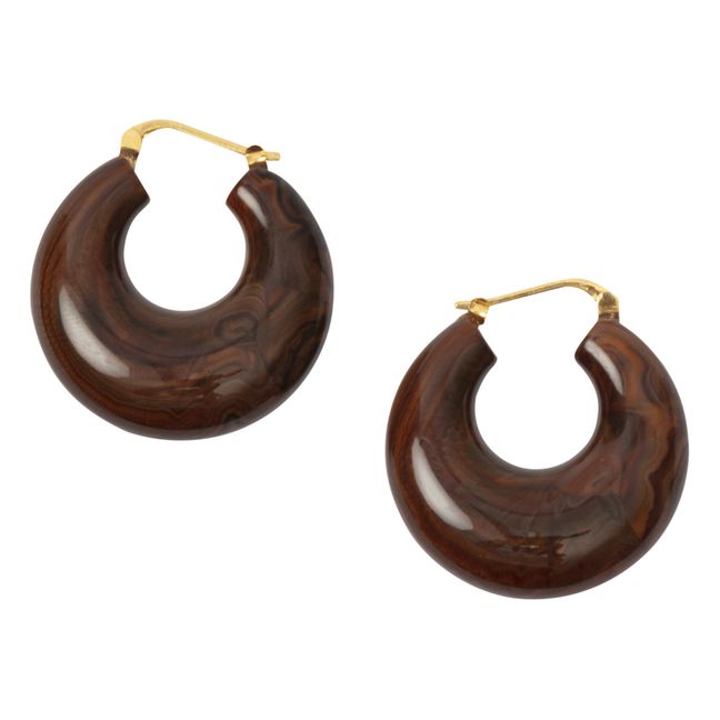 Boucles d'Oreilles Grass | Marron