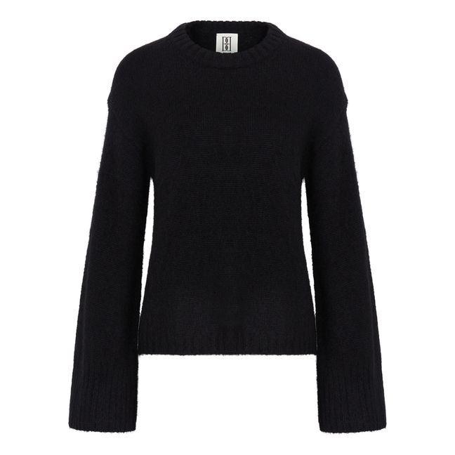 Cierra Wool and Mohair Sweater | Black