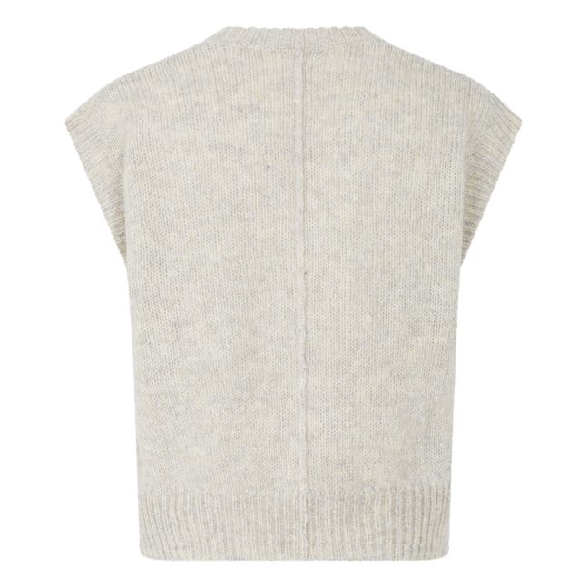 Mirve Wool Sleeveless Sweater | Ecru