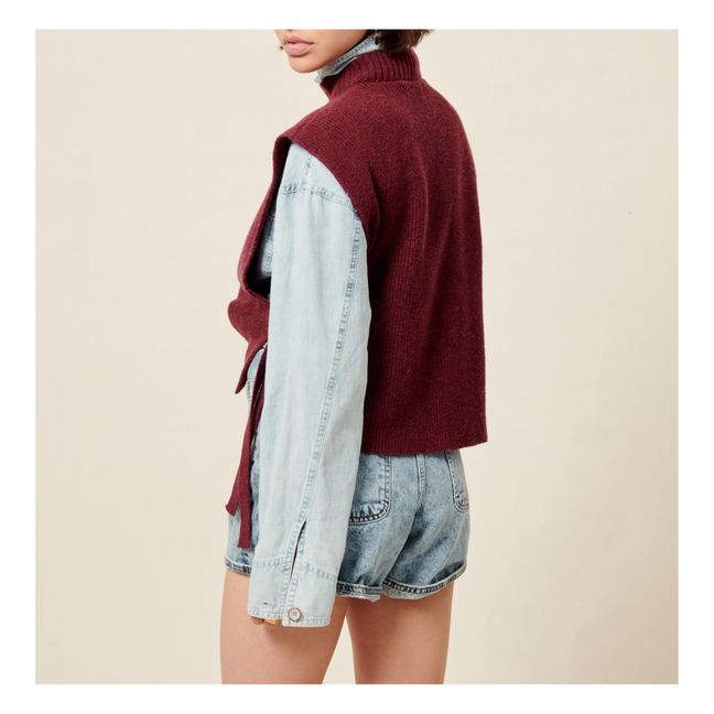 Louis Recycled Wool Sleeveless Jumper x Smallable | Burgundy