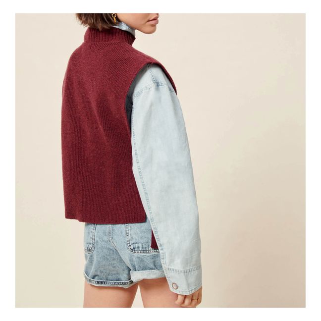 Louis Recycled Wool Sleeveless Jumper x Smallable | Burgundy
