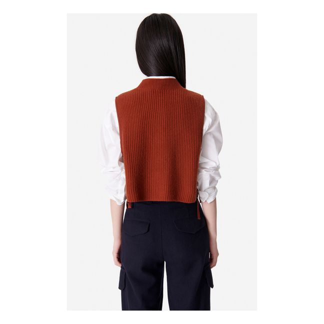 Ania Sleeveless Merino Wool Vest | Caramel