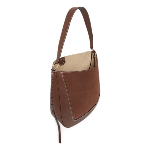 Hobo Bag Smooth and Suede Leather | Marron glac