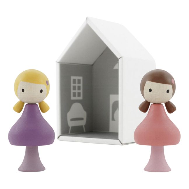 Personnages en bois Lucy & Maggie