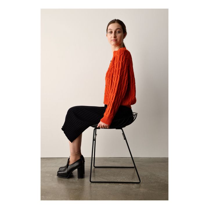Cardigan reversibile in lana merino Flo - Collezione Donna - Regno Unito | Arancione- Immagine del prodotto n°0