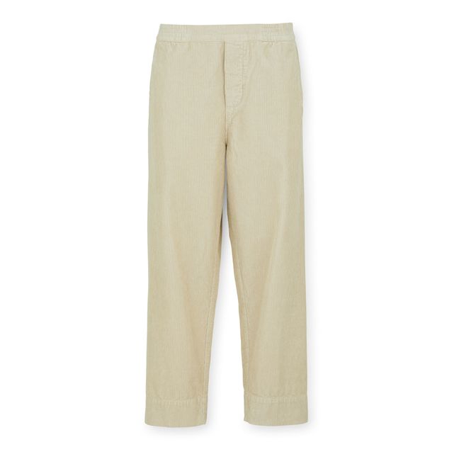 Pantaloni a coste in cotone organico Coco | Ecru