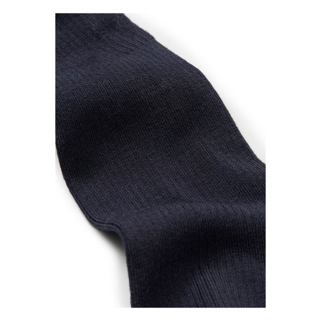 Chaussettes Côtelées Mérinos | Bleu marine