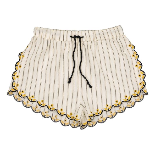 Kaela Embroidered Shorts | Ecru