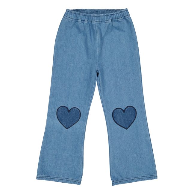 Holly Hearts Denim Pants | Denim blue