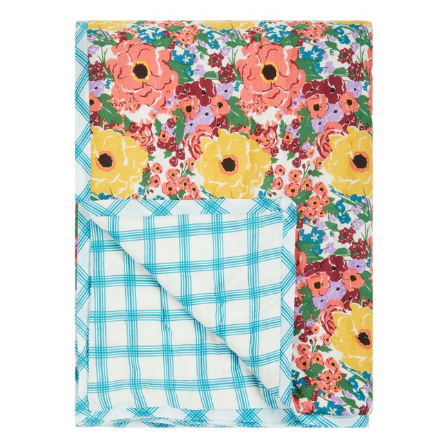 Helen Flower reversible quilted throw | White
