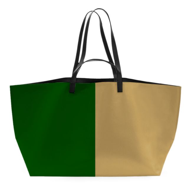 Einkaufstasche mit Reißverschluss Le Pratique Medium x Smallable | Beige - Grün
