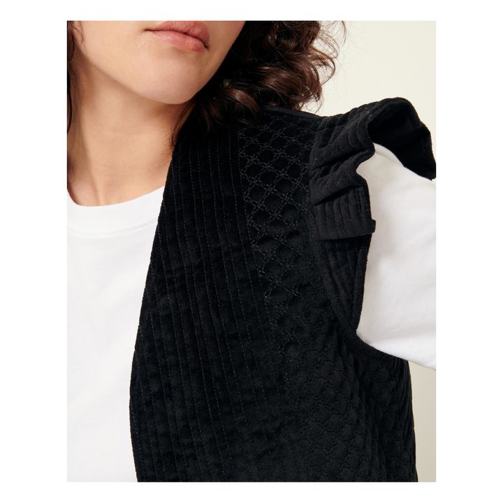 Halkali ärmellose Jacke aus recycelten Fasern | Schwarz- Produktbild Nr. 8