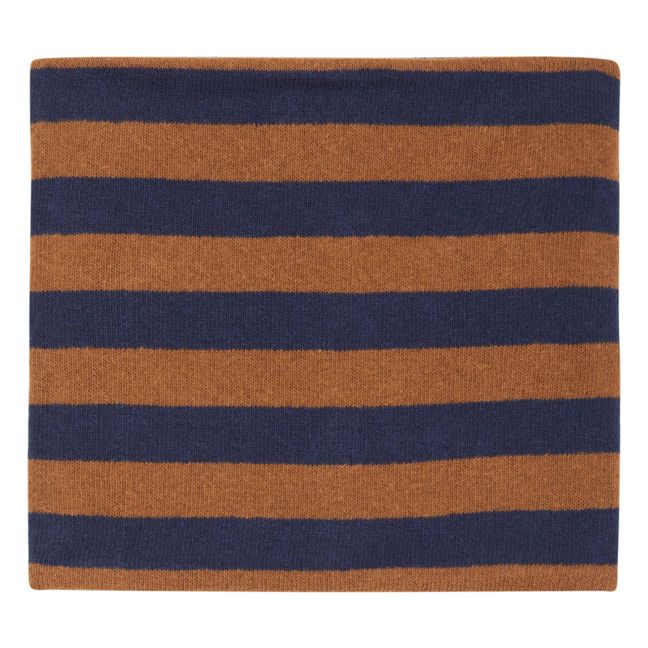 Striped Knitted Snood | Camel