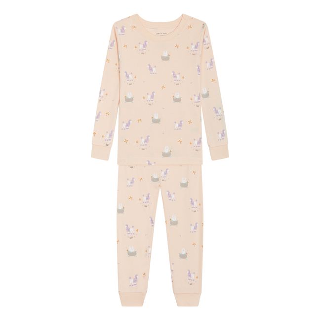 Pyjama Coton Bio Chien | Rose pâle