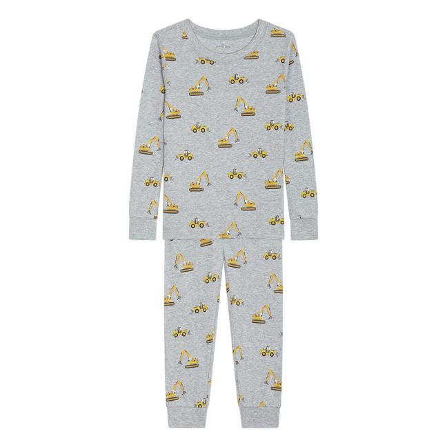 Pyjama Coton Bio Pelleteuse | Gris chiné