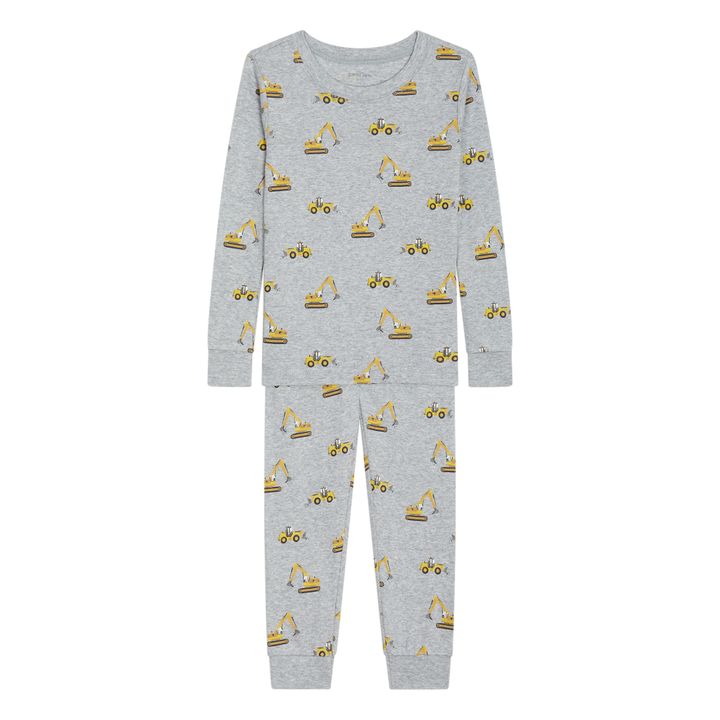 Pyjama Coton Bio Pelleteuse | Gris chiné- Image produit n°0