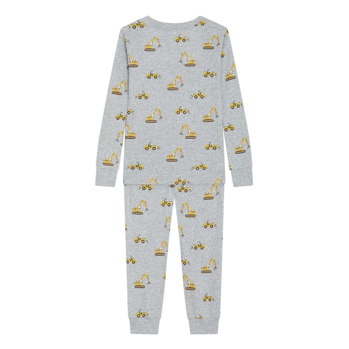 Pyjama Coton Bio Pelleteuse | Gris chiné- Image produit n°1
