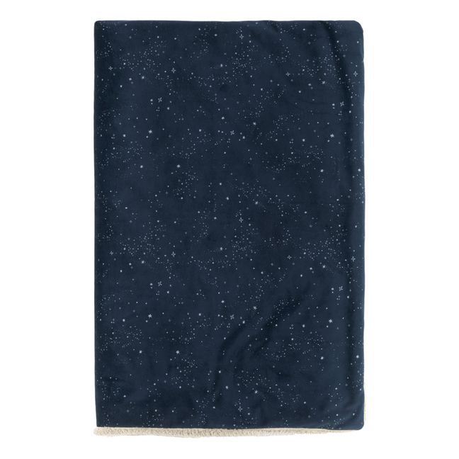 Quilted velvet blanket | Midnight blue