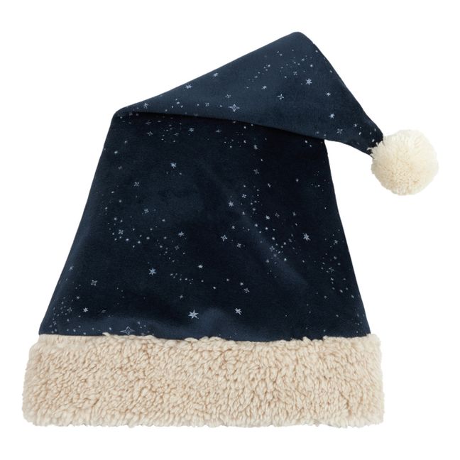 Bonnet de Noël en velours | Bleu nuit