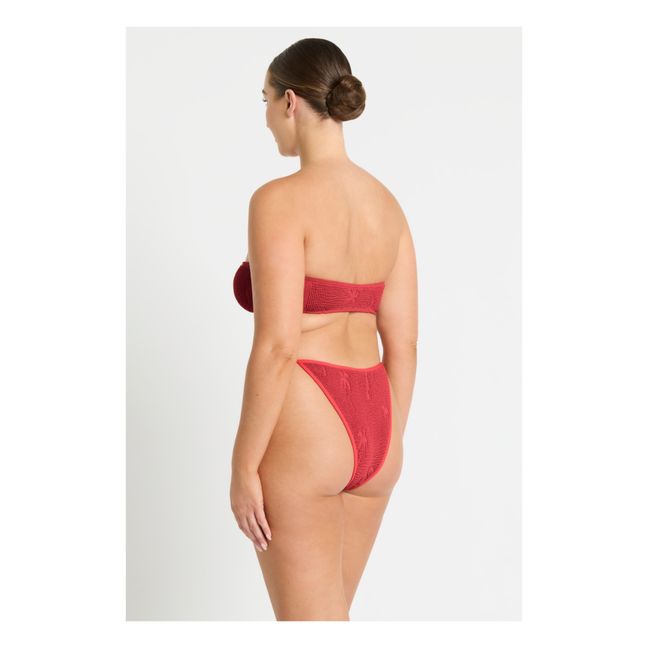 Blake Jacquard Palmen Bikini-Oberteil | Rot