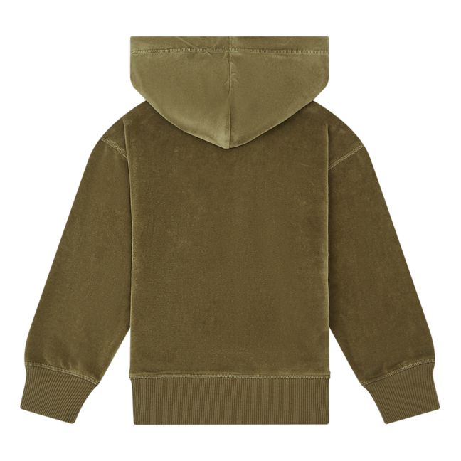 Hoodie en Velours Garçon | Vert kaki