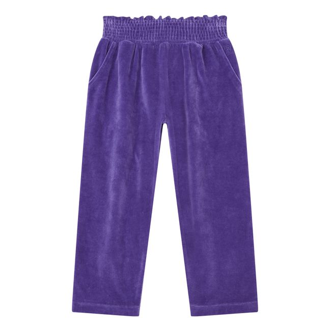 Pantalón Carrotte con cintura elástica de terciopelo | Azul índigo